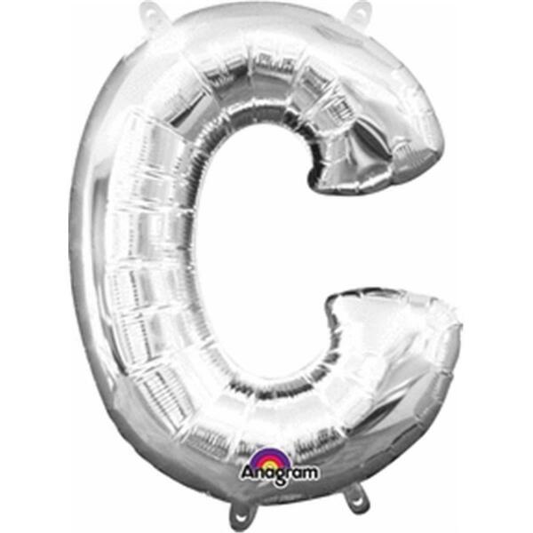 Anagram 16 in. Letter C Silver Supershape Foil Balloon 78459